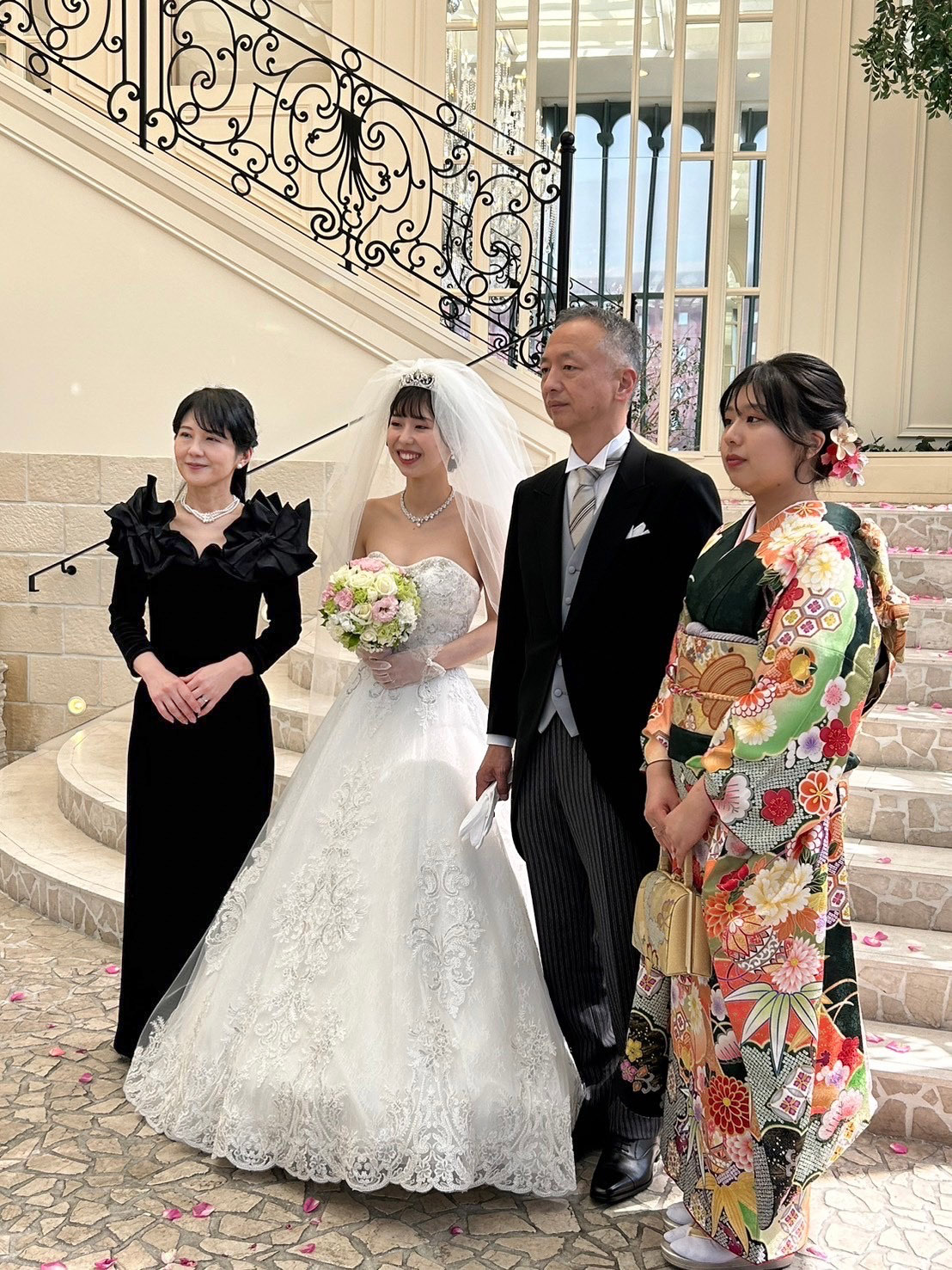 実際の結婚式 母親 フォーマルドレスL088ブラック